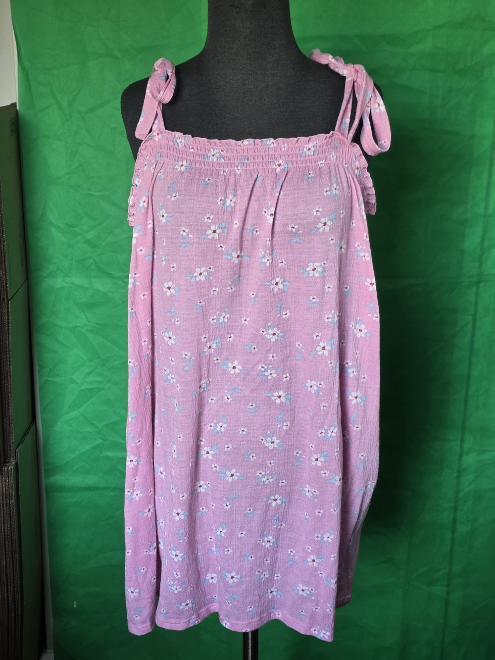 Draper James Tie Strap Cottagecore Pink Dress L  Pink Floral Summer Dress Lounge